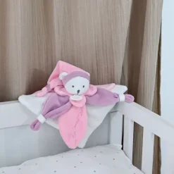 Doudou plat Ours Collector rose - 24 cm