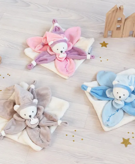 Doudou plat Ours Collector taupe - 24 cm