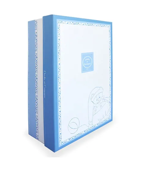 Doudou plat ours Petit chou - Bleu - 27 cm