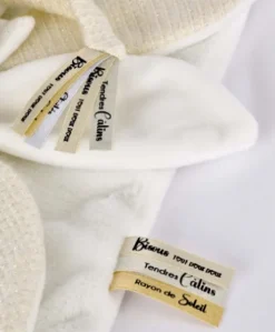 Doudou plat pétales Ours Blanc - 25 cm - Collection Anniversaire