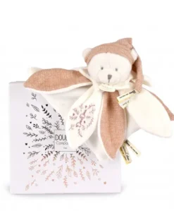 Doudou plat pétales Ours Rose - 25 cm - Collection Anniversaire