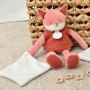 Doudou Renard rose avec mouchoir - Sweety - 25 cm
