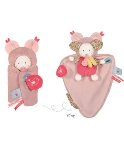 Doudou Souris blanche avec cape - Papillotte - 3 EN 1