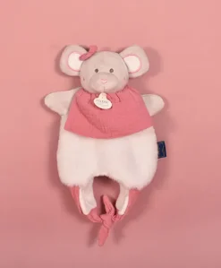 Doudou Souris marionnette - Petit sac - Amusette  3 EN 1