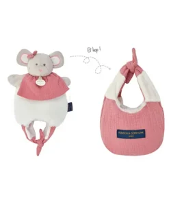 Doudou Souris marionnette - Petit sac - Amusette  3 EN 1