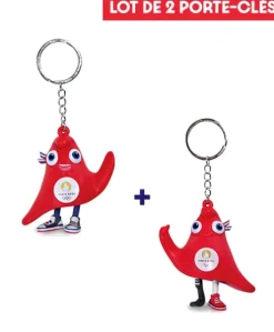 Duo de Porte-clés JO Paris 2024 - Mascotte Olympique et Paralympique - 7 cm