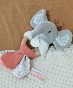 Hochet bébé éléphant - 15 cm