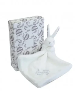 Lapin DOUDOU® - Doudou  Lapin mouchoir- 10 cm - Blanc