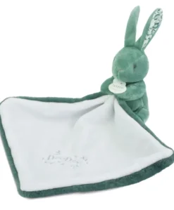 Lapin DOUDOU® - Doudou Lapin mouchoir- 10 cm - Vert