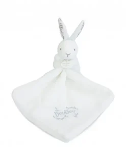 Lapin DOUDOU® - Doudou  Lapin mouchoir- 10 cm - Blanc