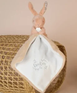 Lapin DOUDOU® - Doudou Lapin mouchoir- 10 cm - Beige