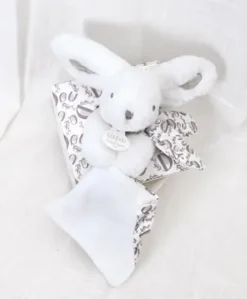 Lapin DOUDOU® - Pantins avec doudou assortis Blanc - 16cm