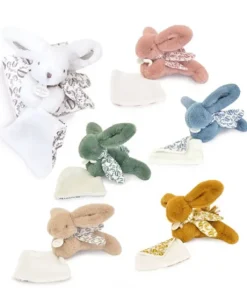 Lapin DOUDOU® - Pantins avec doudou assortis Blanc - 16cm