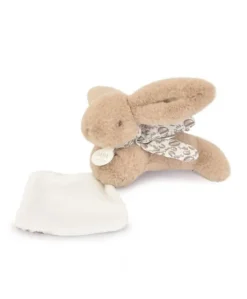 Lapin DOUDOU® - Peluche lapin Beige avec doudou assorti  - 16 cm