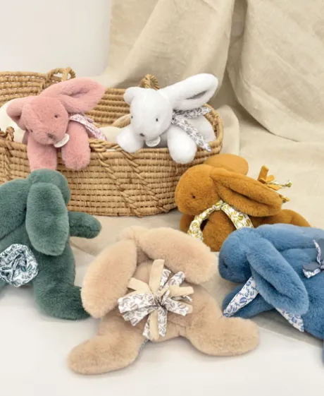 Lapin DOUDOU® Vert - Peluche lapin - 25 cm
