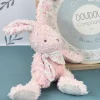 Lapin peluche rose en coton Bio 25 cm