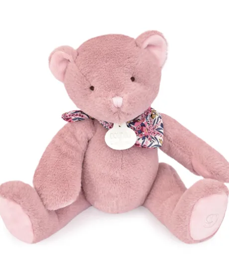 L'Ours Doudou® - Ours en peluche rose - 25 cm