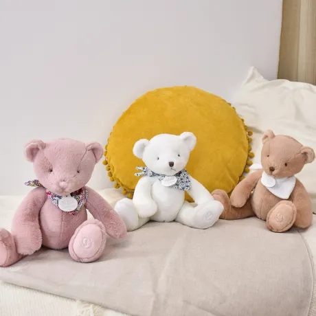 L'Ours Doudou® - Ours en peluche rose - 25 cm