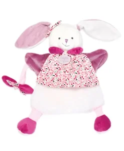 Marionnette à main Lapin Cerise rose - 28 cm