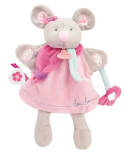 Marionnette à main Souris Pearly rose - 28 cm