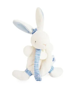 Mini doudou attache sucette lapin matelot bleu - 15 cm