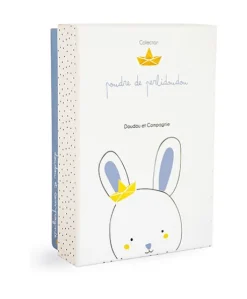 Mini doudou attache sucette lapin matelot bleu - 15 cm