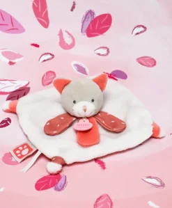 Mini doudou Chat corail - 20 cm