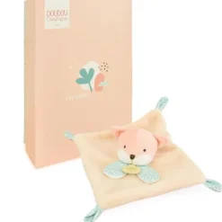 Mini Doudou renard plat orange - 19 cm