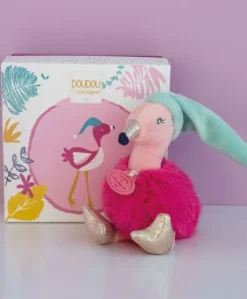 Mini peluche boule Flamant Rose -  Minizoo - 15 cm