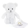 Ours en peluche blanc avec doudou paris 2024 - 25 cm