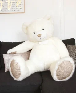 Ours en peluche Géant Collection - Blanc Poudré -120 cm