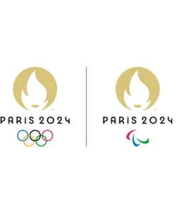 Ours en peluche marron Paris 2024 avec veste noire zippée - 40 cm