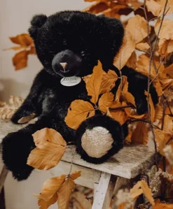 Ours en peluche noir smocky - Collection - 37 cm