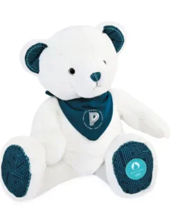 Ours en peluche Premium blanc avec bandana  Paris 2024 - 37 cm