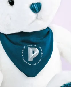 Ours en peluche Premium blanc avec bandana  Paris 2024 - 37 cm
