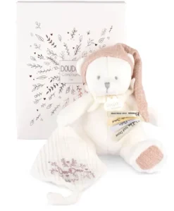 Ours en peluche Rose attache-sucette - 20 cm - Collection Anniversaire