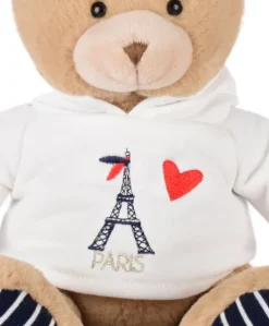 Ours Peluche Sweat Tour Eiffel 28 cm : Souvenir Paris