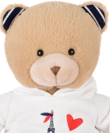 Ours Peluche Sweat Tour Eiffel 28 cm : Souvenir Paris