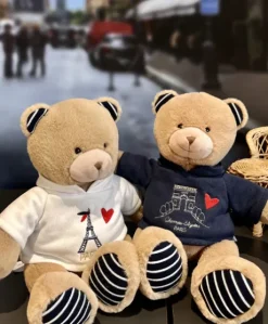 Ours Peluche Sweat Tour Eiffel 28 cm : Souvenir Paris