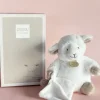 Peluche agneau avec doudou mouchoir - 24 cm