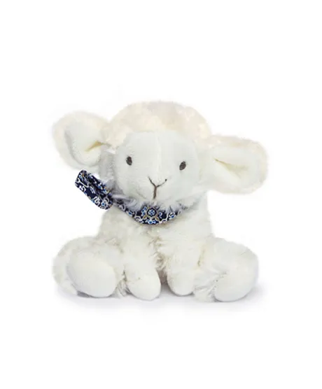 Peluche agneau blanc avec chouchou - 12 cm - Modèle aléatoire