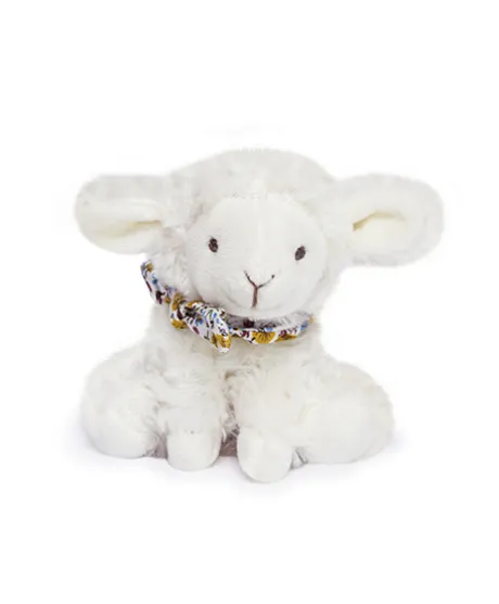 Peluche agneau blanc avec chouchou - 12 cm - Modèle aléatoire