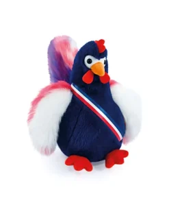 Peluche coq bleu marine - 24 cm - Fabriqué en France