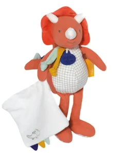 Peluche de dinosaure orange avec doudou -  Lou - 25 cm
