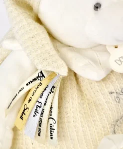 Peluche eveil Bébé Ours Blanc - 30 cm - Collection Anniversaire
