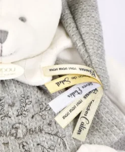 Peluche eveil Bébé Ours Gris - 30 cm - Collection Anniversaire