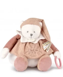 Peluche eveil Bébé Ours Rose - 30 cm - Collection Anniversaire