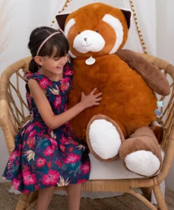 Peluche geante panda roux - 100 cm