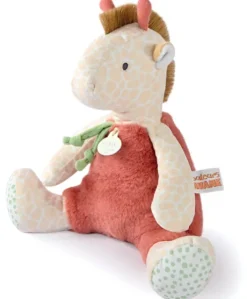 Peluche girafe beige et orange - 30 cm