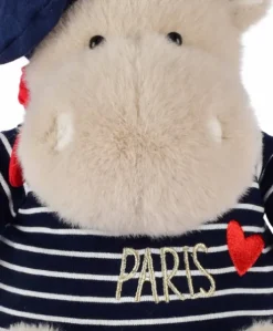 Peluche Hippopotame avec Béret et Marinière - 26 cm